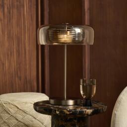 Industville - Selby Layered Glass Round Table Lamp - Mocha - Bronze - thumbnail 3