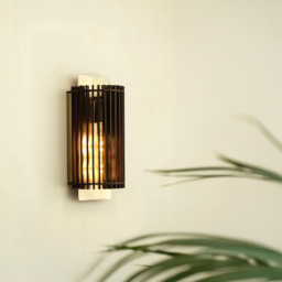 Industville - Rift Slatted Wooden Wall Light - Dark - thumbnail 3
