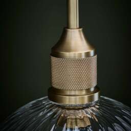 Industville - Noho Glass Ribbed Dome Pendant Light - 8 Inch - thumbnail 4