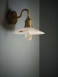 Industville - Noho Alabaster Fluted Slope Swan Neck Wall Light - 9 Inch - thumbnail 4