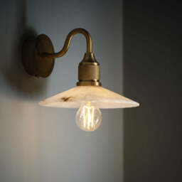 Industville - Noho Alabaster Fluted Slope Swan Neck Wall Light - 9 Inch - thumbnail 3