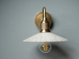 Industville - Noho Alabaster Fluted Slope Swan Neck Wall Light - 9 Inch - thumbnail 5