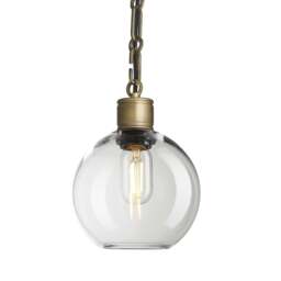 Industville - Albany Glass Globe Pendant Light - 7 Inch - Chain Holder - thumbnail 1