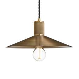 Industville - Knurled Slope Pendant Light - 12 Inch - Brass - thumbnail 1