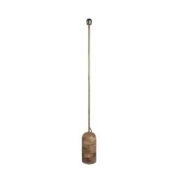 Industville - Maribo Wooden Cone Floor Lamp - Natural & Brass - thumbnail 3
