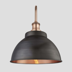 Industville - Swan Neck Outdoor & Bathroom Dome Wall Light - 13 Inch - Pewter & Copper - thumbnail 3