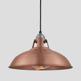 Old Factory Slotted Heat Pendant Lamps - 15 Inch - Copper