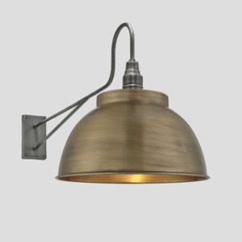 Industville - Long Arm Dome Wall Light – 17 Inch – Brass - thumbnail 1