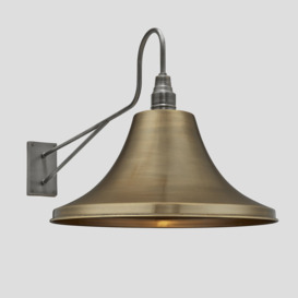 Industville - Long Arm Giant Bell Wall Light – 20 Inch – Brass - thumbnail 1