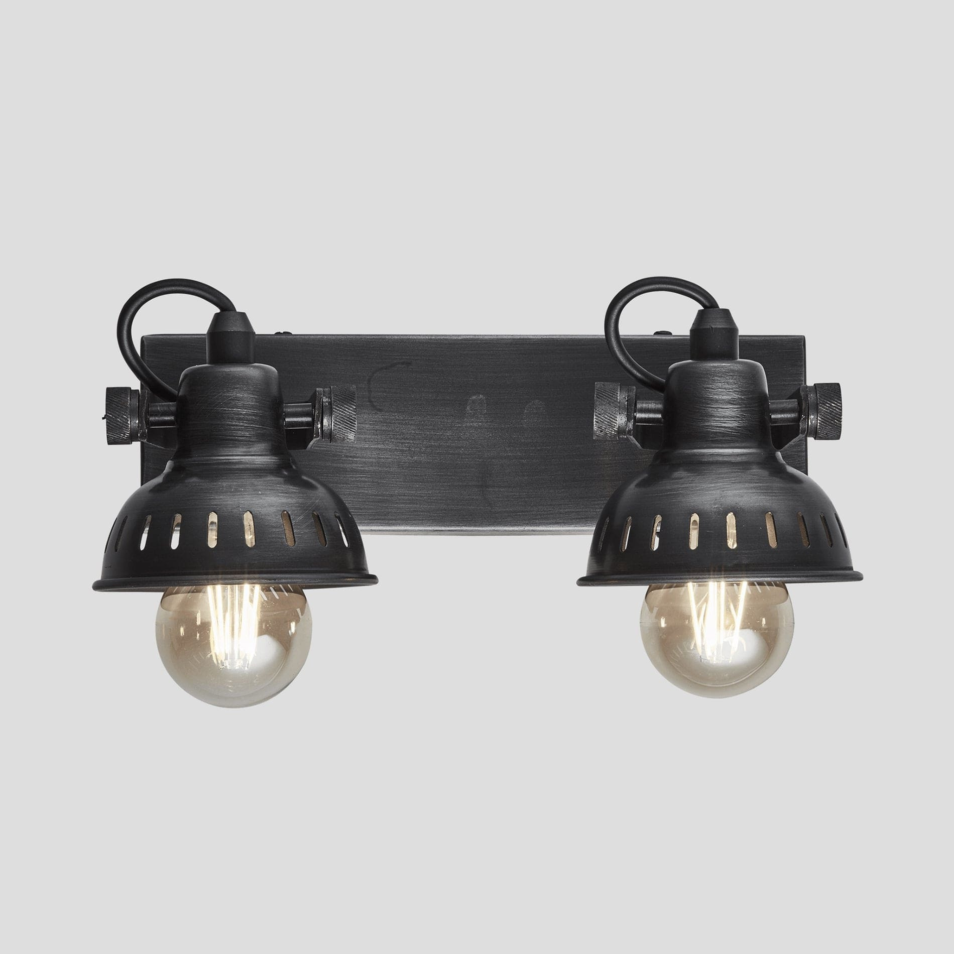 Swivel Spotlight Wall Light - Double - Pewter