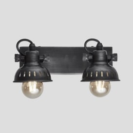 Industville - Swivel Spotlight Wall Light - Double - Pewter - thumbnail 1