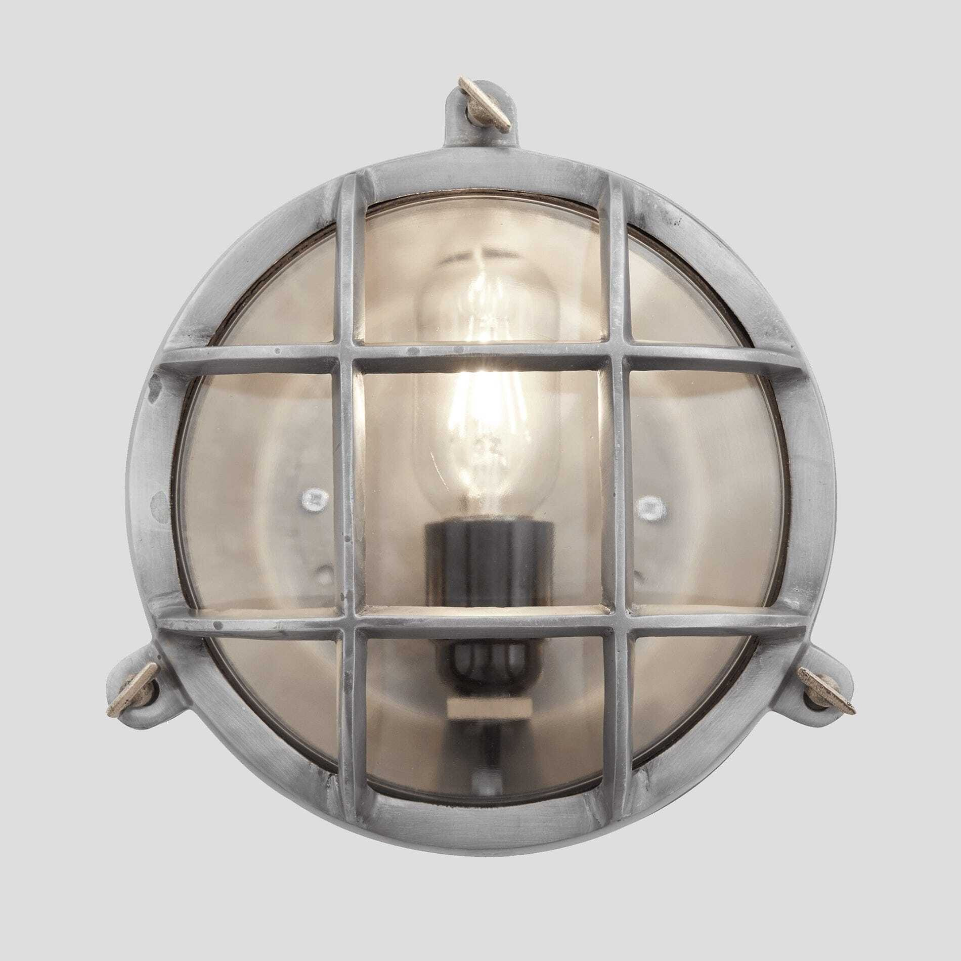 Bulkhead Outdoor & Bathroom Round Light - 8 Inch - Gunmetal
