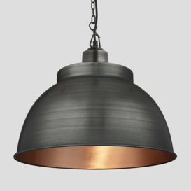 Brooklyn Dome Pendant - 17 Inch - Pewter & Copper