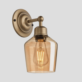 Orlando Tinted Glass Schoolhouse Wall Light - 5.5 Inch - Amber