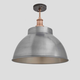 Industville - Brooklyn Dome Flush Mount - 13 Inch - Light Pewter - thumbnail 1