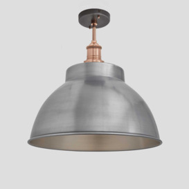 Brooklyn Dome Flush Mount - 13 Inch - Light Pewter