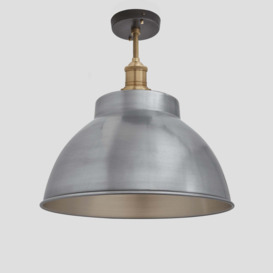 Industville - Brooklyn Dome Flush Mount - 13 Inch - Light Pewter - thumbnail 2