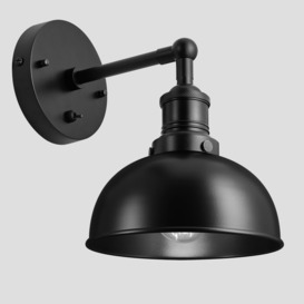 Industville - Brooklyn Dome Wall Light - 8 Inch - Black - thumbnail 1