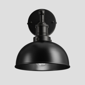 Industville - Brooklyn Dome Wall Light - 8 Inch - Black - thumbnail 2