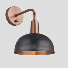 Sleek Dome Wall Light - 8 Inch - Pewter & Copper