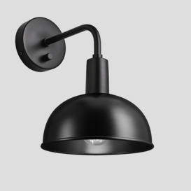 Industville - Sleek Dome Wall Light - 8 Inch - Black