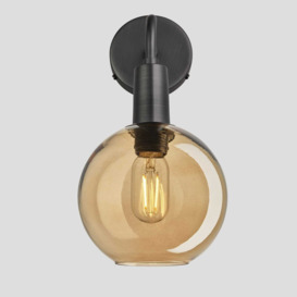 Industville - Sleek Tinted Glass Globe Wall Light - 7 Inch - Amber - thumbnail 2