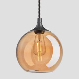 Industville - Chelsea Tinted Glass Globe Pendant Light - 9 Inch - Amber - thumbnail 3