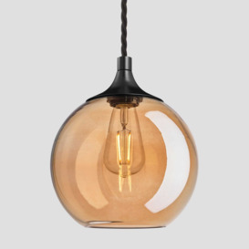 Industville - Chelsea Tinted Glass Globe Pendant Light - 9 Inch - Amber - thumbnail 1
