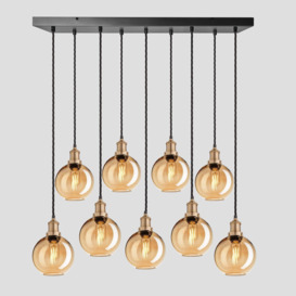 Brooklyn Tinted Glass Globe 9 Wire Cluster Lights - 7 inch - Amber