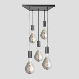 Sleek Large Edison Square Cluster Lights - 5 Wire – Pewter