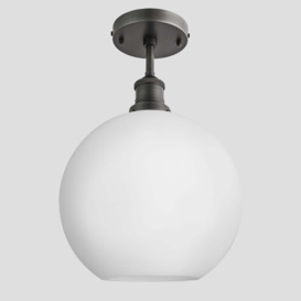 Industville - Brooklyn Opal Glass Globe Flush Mount Light - 9 Inch - thumbnail 1