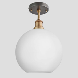 Industville - Brooklyn Opal Glass Globe Flush Mount Light - 9 Inch - thumbnail 3