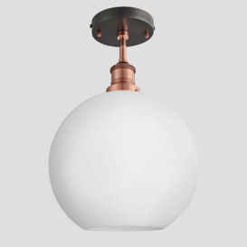 Brooklyn Opal Glass Globe Flush Mount Light - 9 Inch