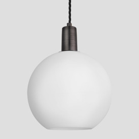 Industville - Sleek Opal Glass Globe Pendant Light - 9 Inch - thumbnail 1