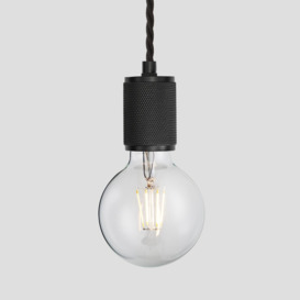 Knurled Edison Pendant Light - 1 Wire - Black