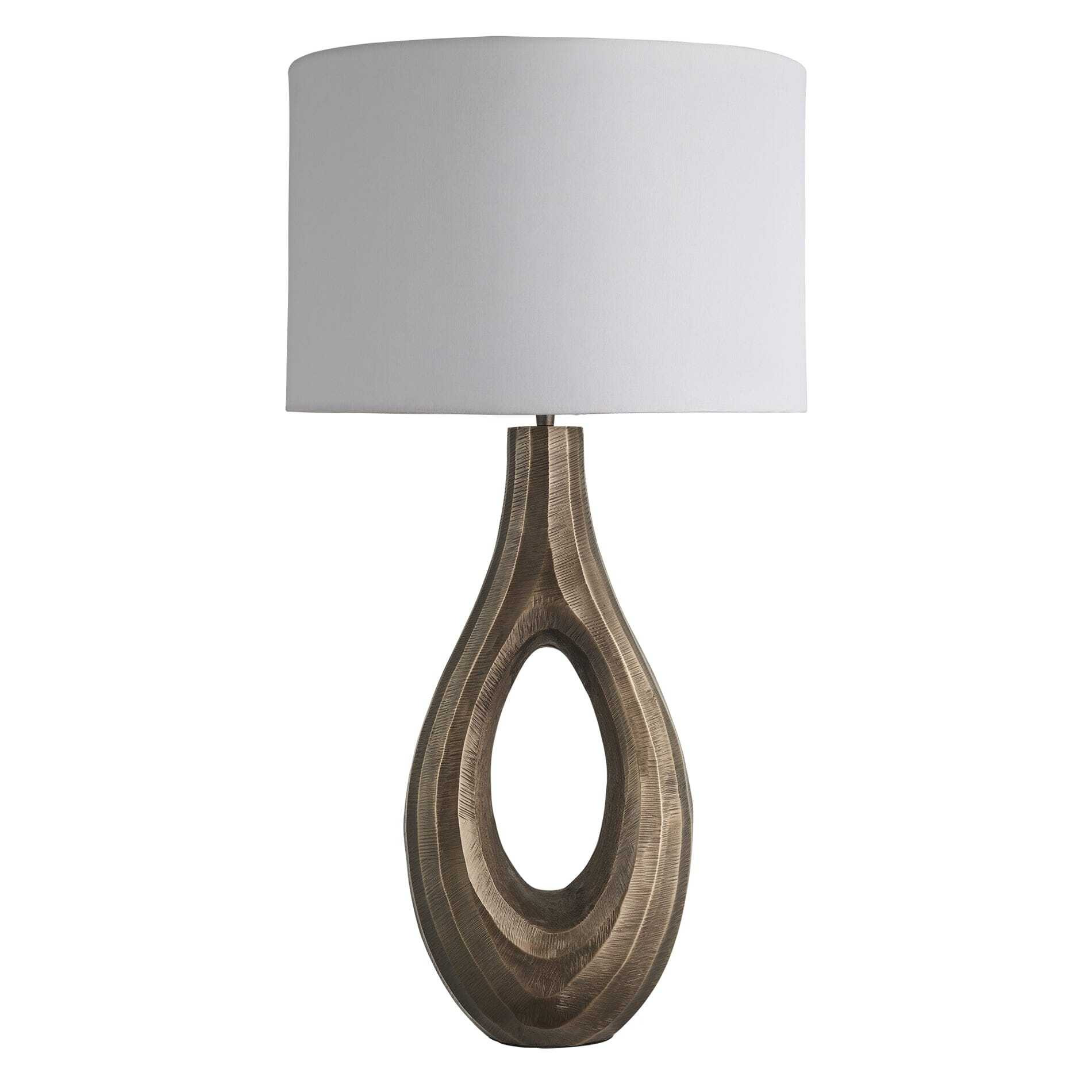 Ornate Ellipse Table Lamp - Brass