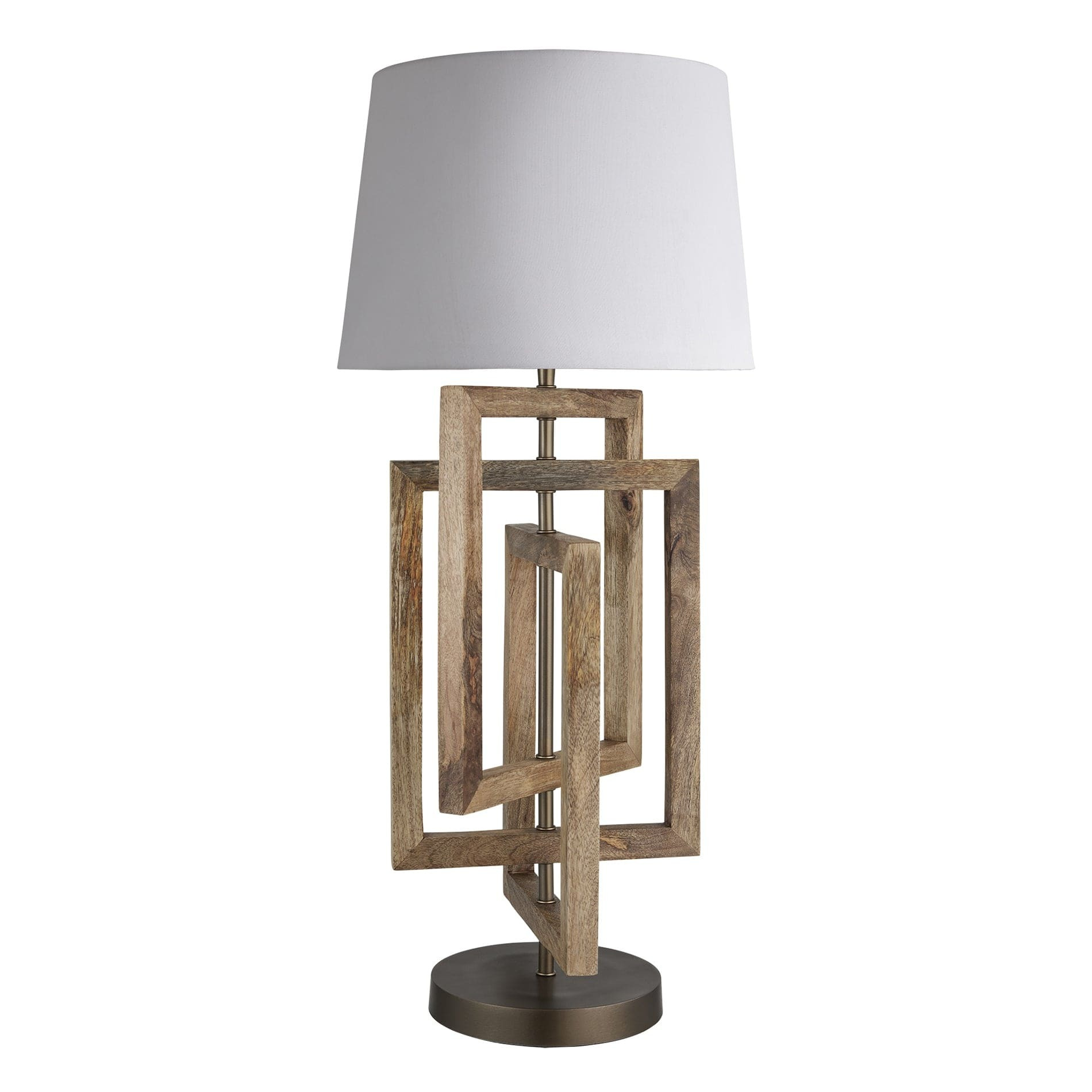 Wooden Geometric Rectangle Table Lamp - Natural