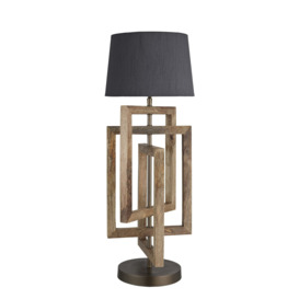 Industville - Wooden Geometric Rectangle Table Lamp - Natural