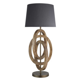 Wooden Geometric Circle Table Lamp - Natural