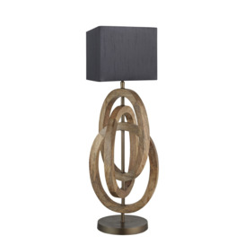 Industville - Wooden Geometric Circle Table Lamp - Natural