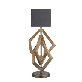 Industville - Wooden Geometric Polygon Table Lamp - Natural