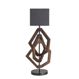 Industville - Wooden Geometric Polygon Table Lamp - Walnut