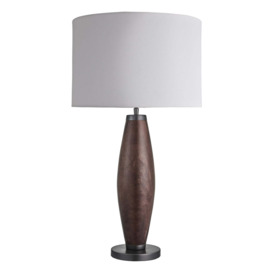 Wooden Geometric Pillar Table Lamp - Walnut - Expected w/c 29th of July