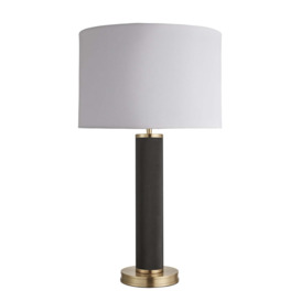 Knurled Pillar Table Lamp - Black