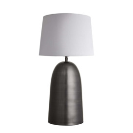 Pillar Geometric Bell Table Lamp - Pewter