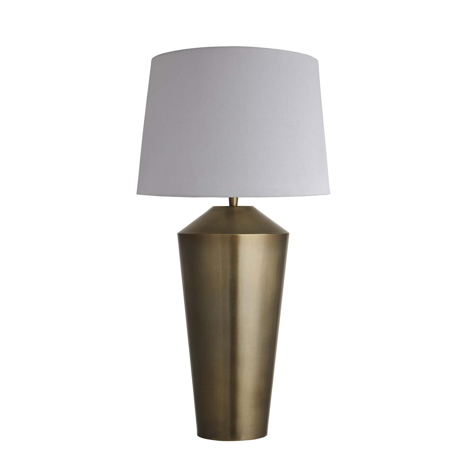 Pillar Geometric Cone Table Lamp - Brass