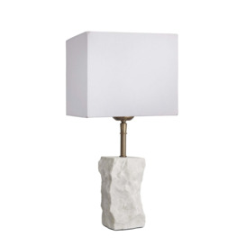 Industville - Marble Small Ridge Table Lamp - White