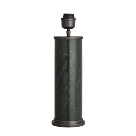 Industville - Marble Pillar Cylinder Table Lamp - Green & Pewter - thumbnail 1