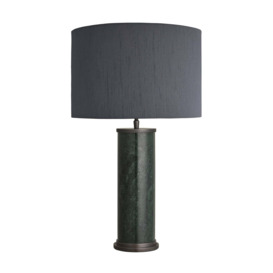 Industville - Marble Pillar Cylinder Table Lamp - Green & Pewter - thumbnail 3