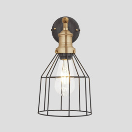 Industville - Brooklyn Wire Cage Wall Light - 6 Inch - Pewter - Cone - thumbnail 3